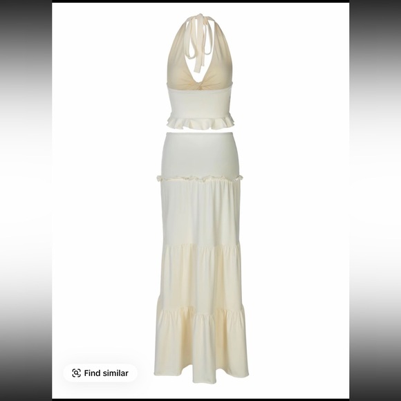 Elegant Cream Skirt Set - Picture 3 of 4